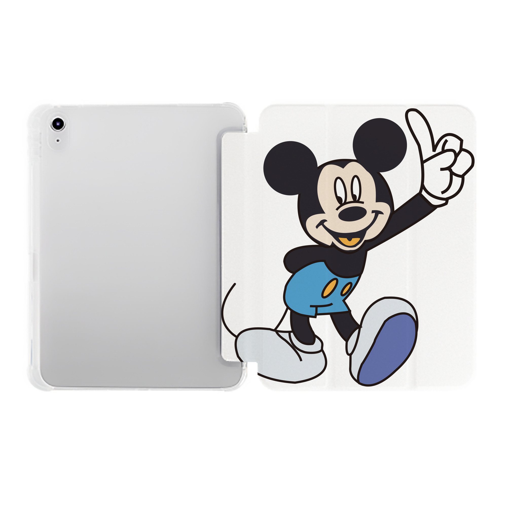 （画像用） ミッキーマウス Mickey Mouse IPad ケース ペン収納付き 三つ折りスタンド PUレザー×シリコン 対応機種9.5/10.5/10.9インチ